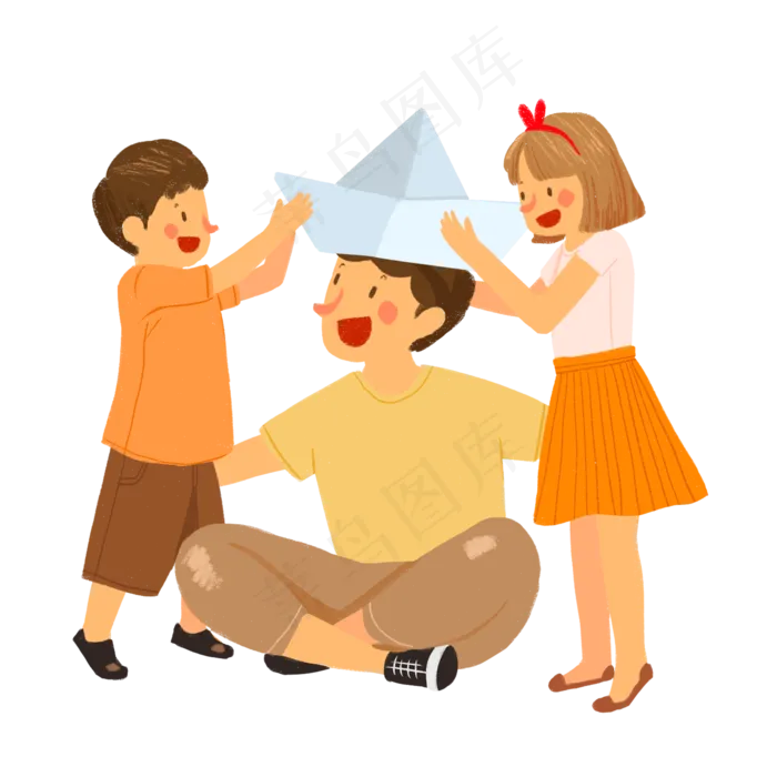 父亲节跟子女玩耍的父亲(2000X2000(DPI:300))psd模版下载