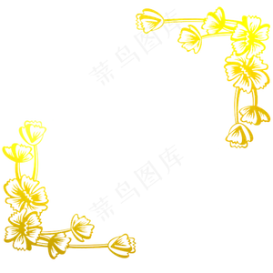 金色芙蓉花角框
