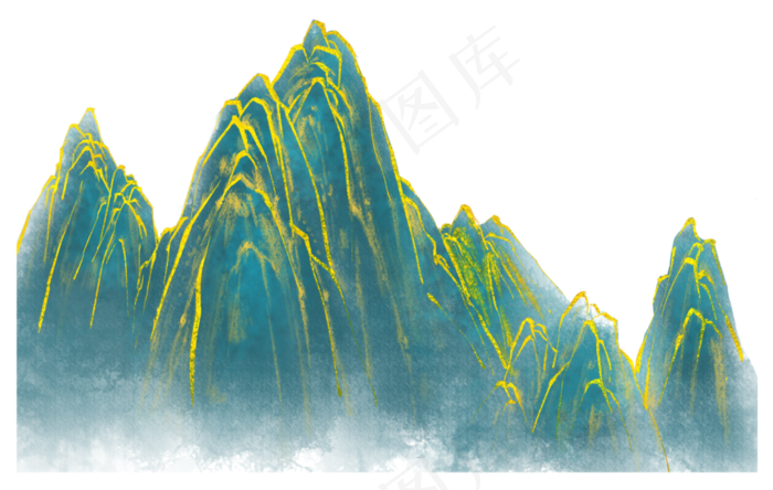 中国风水墨上水烫金线