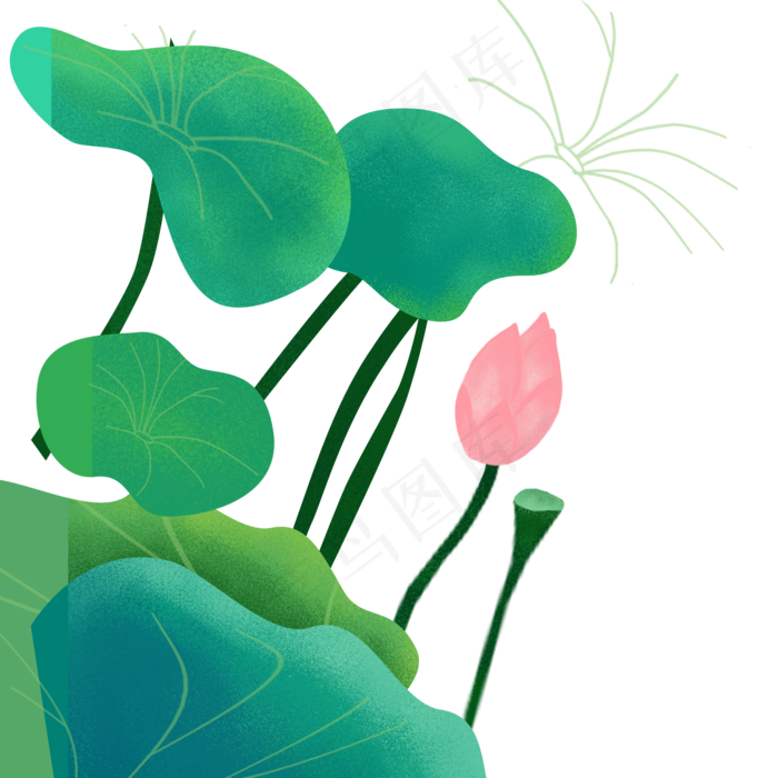 卡通荷花(1125X2436(DPI:72))psd模版下载