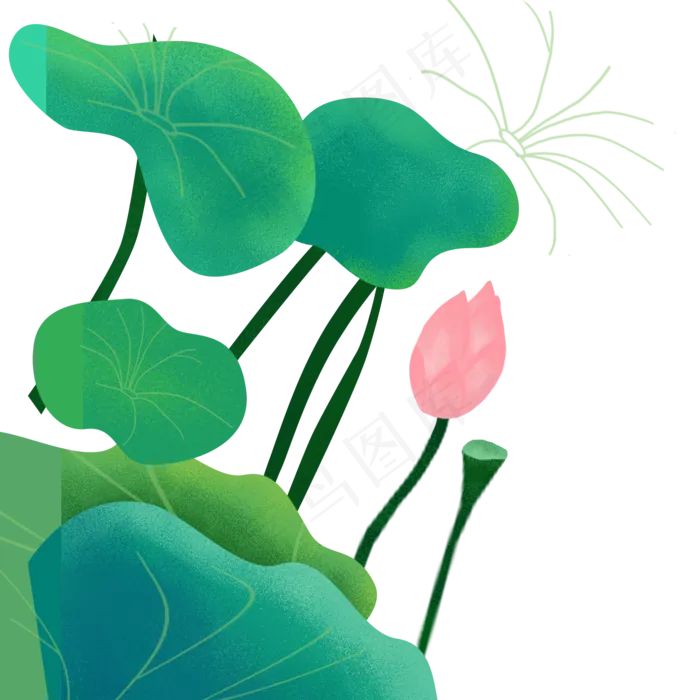 卡通荷花(1125X2436(DPI:72))psd模版下载