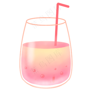 夏日解暑冷饮粉色果汁