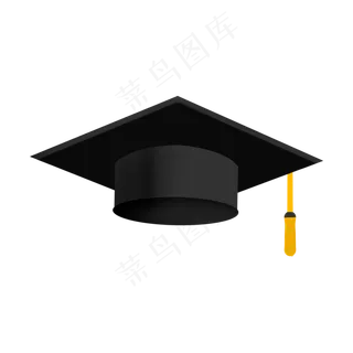 黑色毕业生学士帽