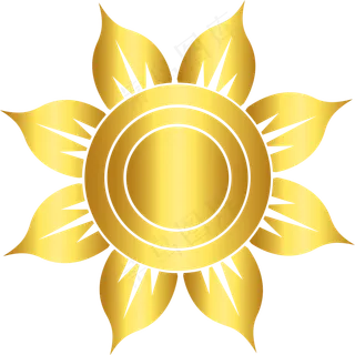 金色矢量卡通风格太阳花