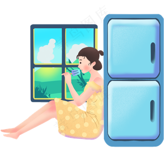 大暑清凉女孩冰棍