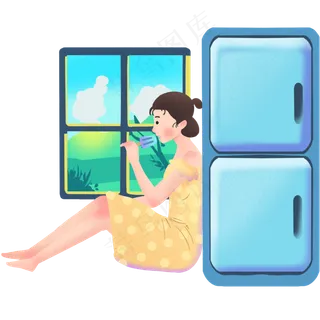 大暑清凉女孩冰棍