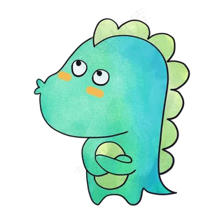 卡通嘟嘟嘴的小恐龙,免抠元素