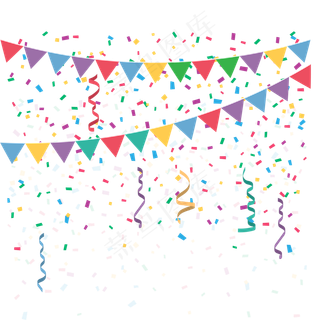 节日庆祝派对礼花碎片,免抠元素