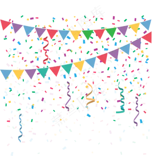 节日庆祝派对礼花碎片,免抠元素