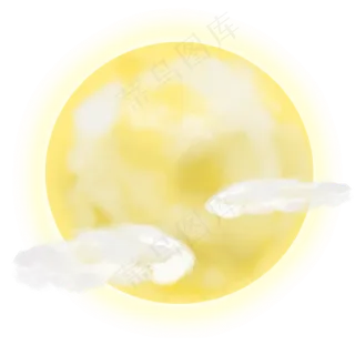 中秋节一轮圆圆的月亮,免抠元素