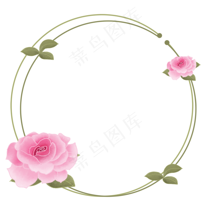 七夕情人节浪漫月季花边框