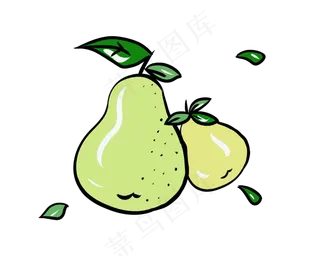 卡通水果甜梨插图