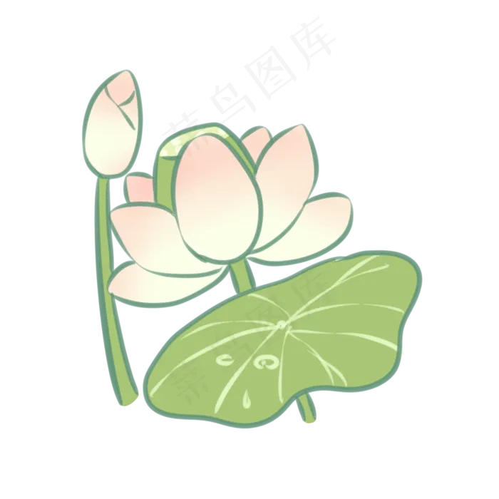 清新清凉的夏日荷花(2100X2100(DPI:300))psd模版下载