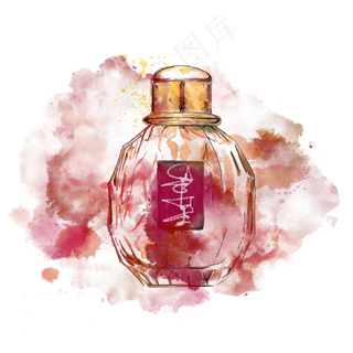 水彩化妆品精致香水素材