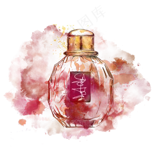 水彩化妆品精致香水素材