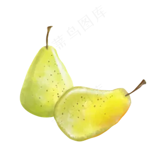 水果水彩梨子