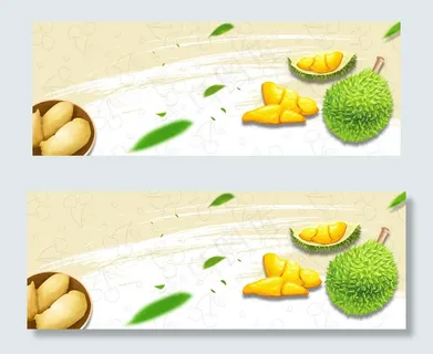 清新文艺水果生鲜食品榴莲淘宝banner
