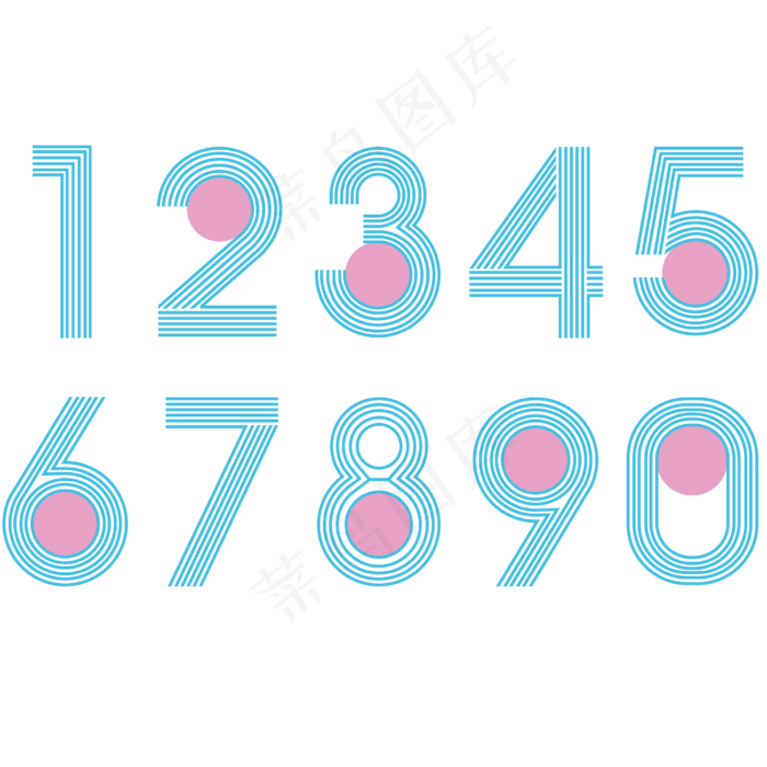 数字1-----9(4167*4167px)ai矢量模版下载