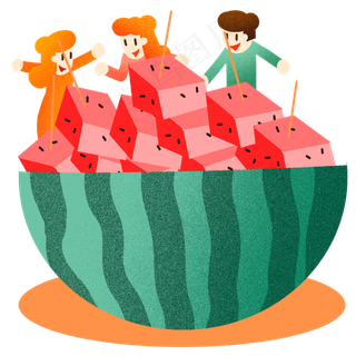 夏季冰凉西瓜块