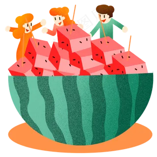 夏季冰凉西瓜块