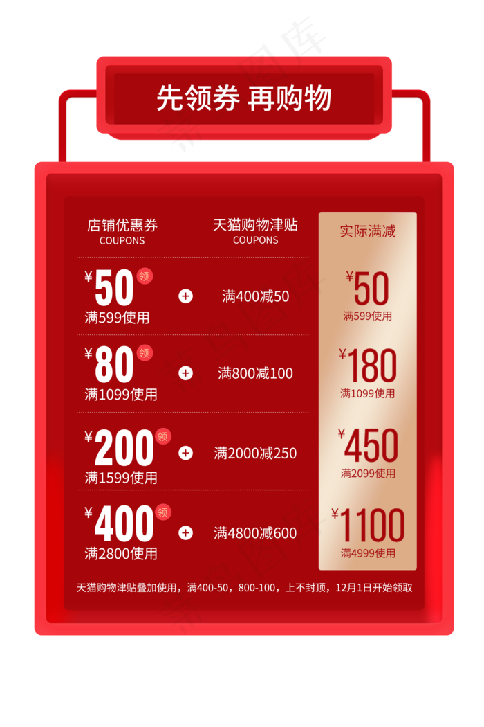 大红色双十二双十一京东天猫购物(2000X3000(DPI:300))psd模版下载