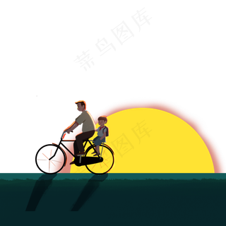 骑着自行车的父亲