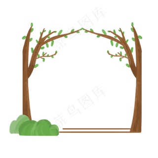 春季树木装饰边框