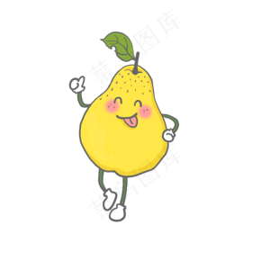 卡通拟人梨PNG