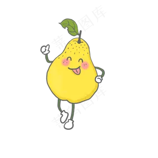 卡通拟人梨PNG
