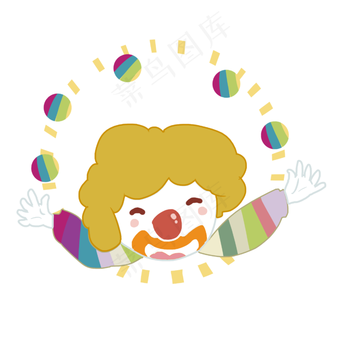 愚人节可爱的小丑插画