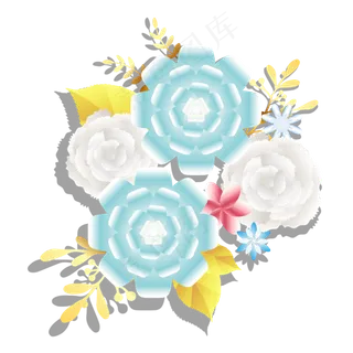 母亲节父亲节彩色写实鲜花立体花