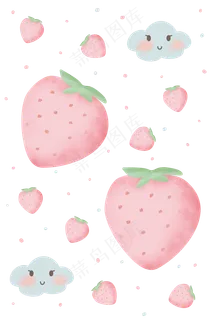 可爱草莓印花装饰图,免抠元素