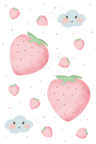 可爱草莓印花装饰图,免抠元素