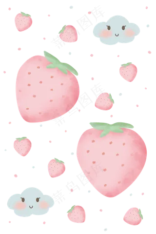 可爱草莓印花装饰图,免抠元素