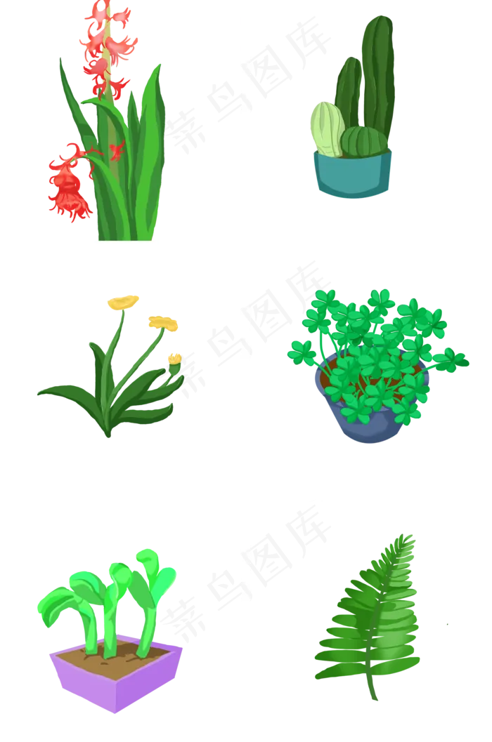可爱小清新绿色植物(2000X3020(DPI:300))psd模版下载