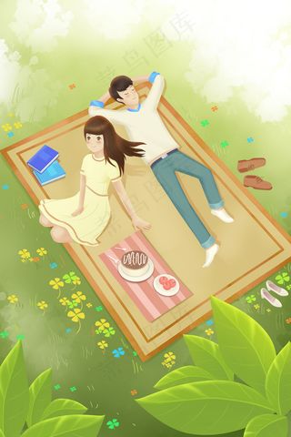 春天春游场景踏青