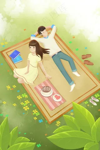 春天春游场景踏青