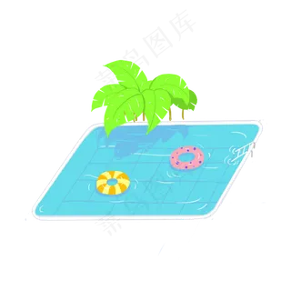 夏天避暑度假清凉游泳池