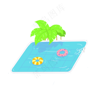 夏天避暑度假清凉游泳池