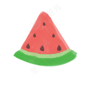 夏至小清新水彩童画风格西瓜