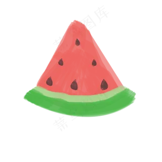 夏至小清新水彩童画风格西瓜