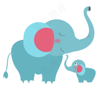 母亲节大象和小象母子,免抠元素 母亲节大象和小象母子,免抠元素