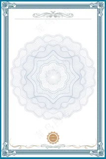 藏青欧式边框荣誉证书
