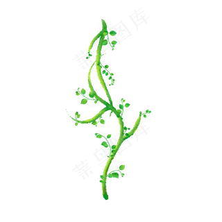 小清新藤蔓树叶免抠