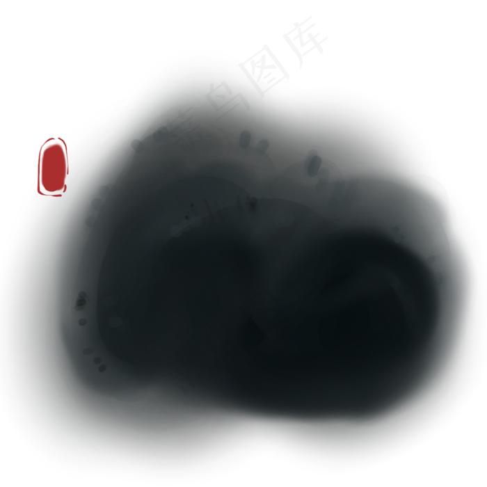 黑色墨迹印章文本框(2000X2000(DPI:300))psd模版下载