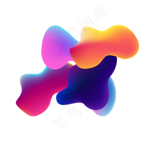 不规则图形流体渐变元素