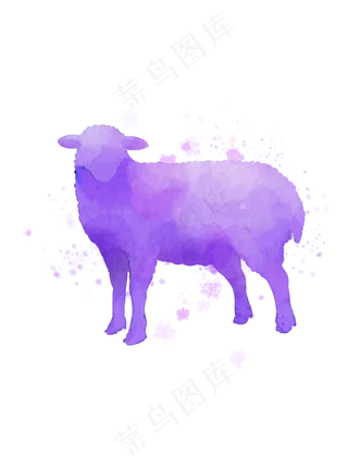手绘水彩动物十二生肖羊