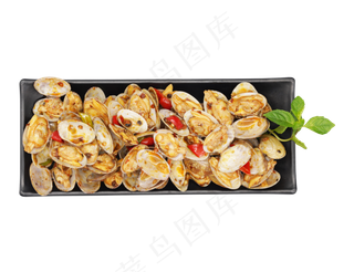 海鲜美食炒花蛤