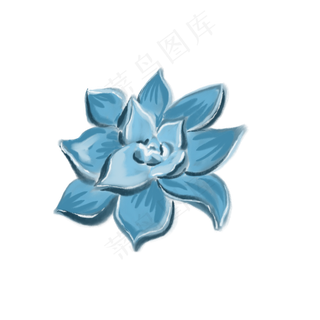 一朵蓝色的花免抠插图