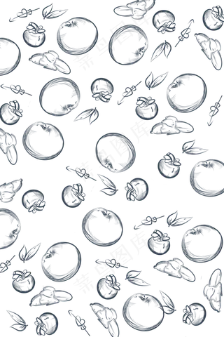 手绘山竹底纹装饰